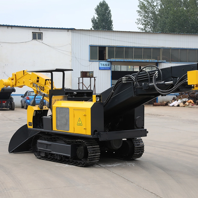 Explosion-proof crawler slag raking machine for coal mines