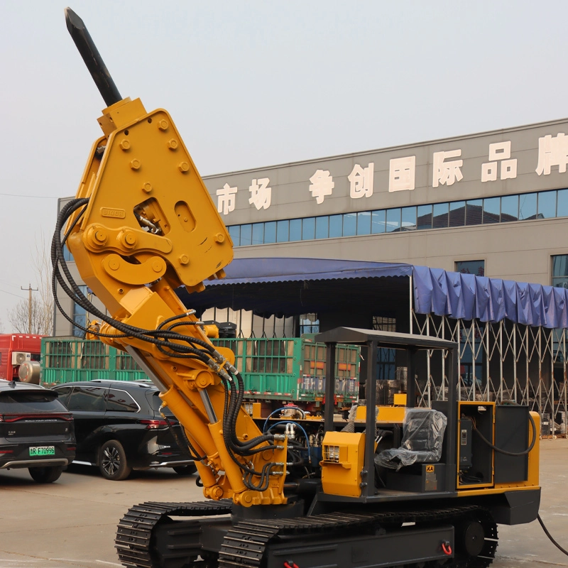 Rock drilling crusher