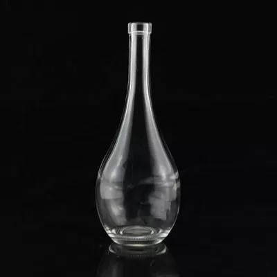 Agave glass bottles with acid-etched surface treatment, round neck and empty flint