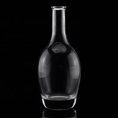 Agave glass bottles with acid-etched surface treatment, round neck and empty flint