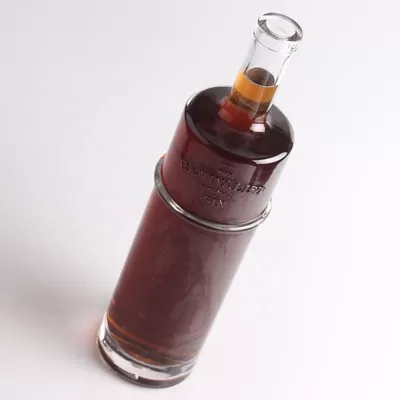 Engraved agave glass bottle, 750 ml 1 liter, round, cork-sealed type